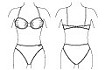 Adjustable straps and added underwire support complements larger busts.